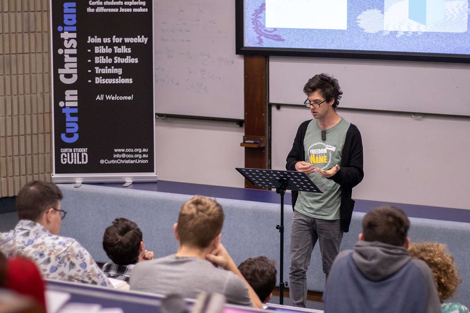 Man giving a talk
