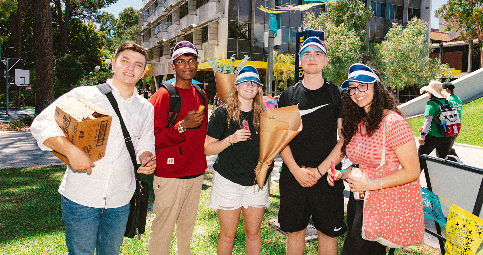A group of students smiling