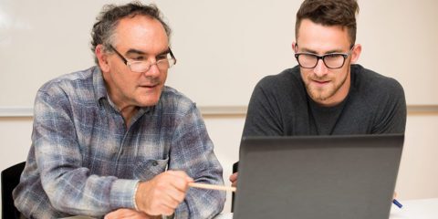 A student receiving guidance