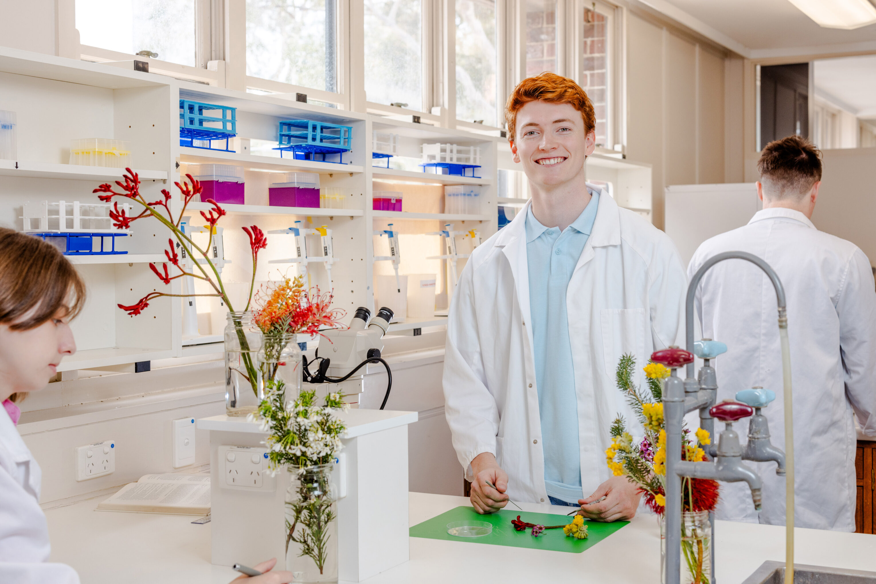Science student in a laboratory