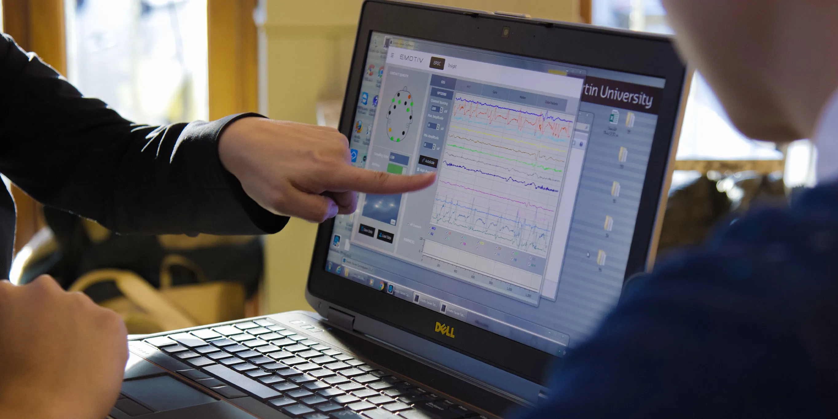 Laptop displaying data