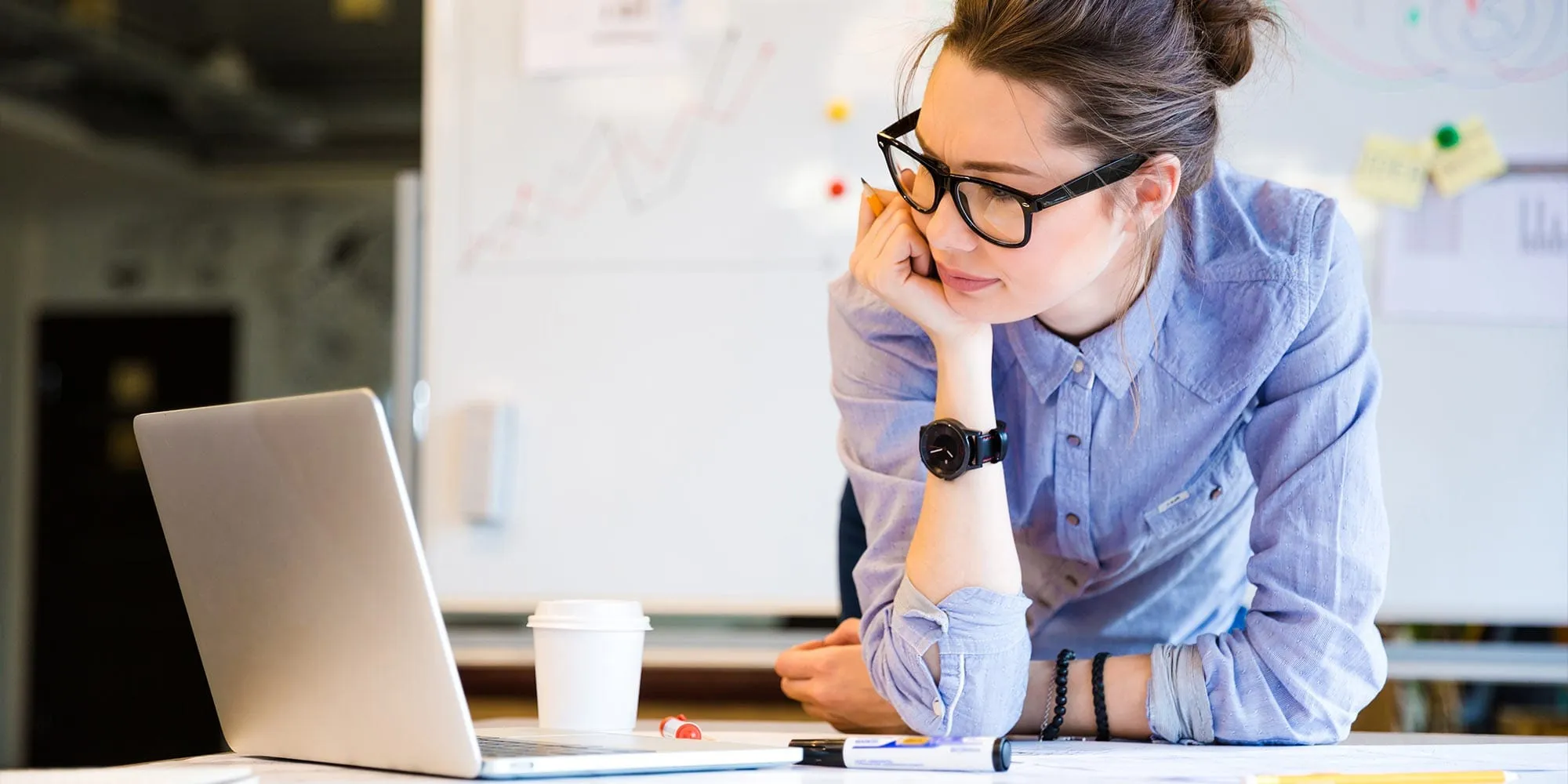 Student using laptop to learn from home