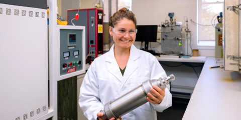 STEM student working in lab