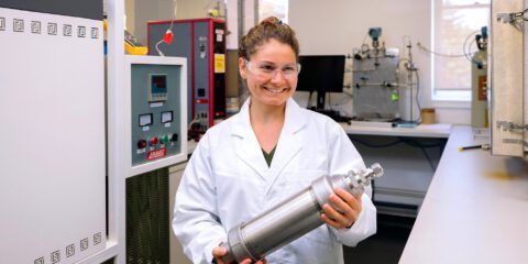 STEM student working in lab
