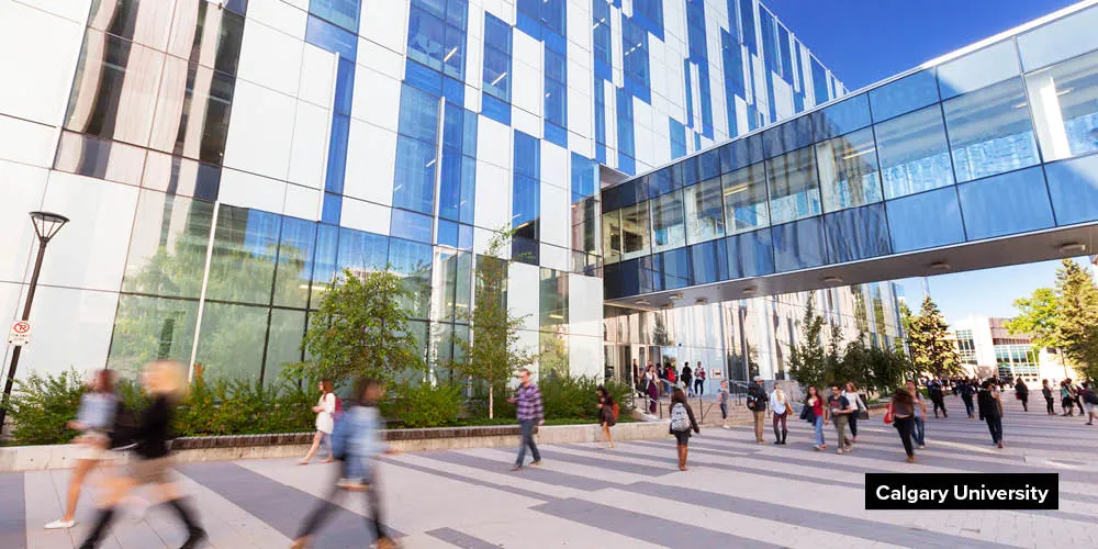 University of Calgary building with a caption