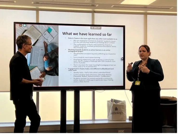 Lecture and Digital Pedagogy lead Mr Craig Sims and Associate Lecturer and Course Coordinator Siobhan Unwin share their experiences in teaching with Microsoft Teams during the faculties Academic Innovation Champions Program 

