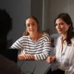Mother and daughter speaking with a student advisor at the Kalgoorlie Info Evening