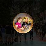 Curtin Open Day 2026: Students reading a brochure, depicted in a golden bubble against a black background.