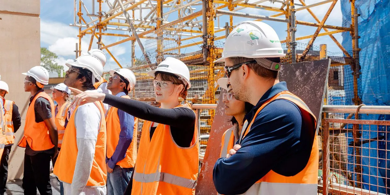 Curtin CME students visiting a building site