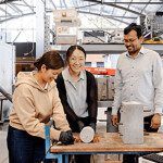 Researcher Suhbra and students