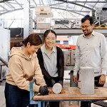 Researcher Suhbra and students