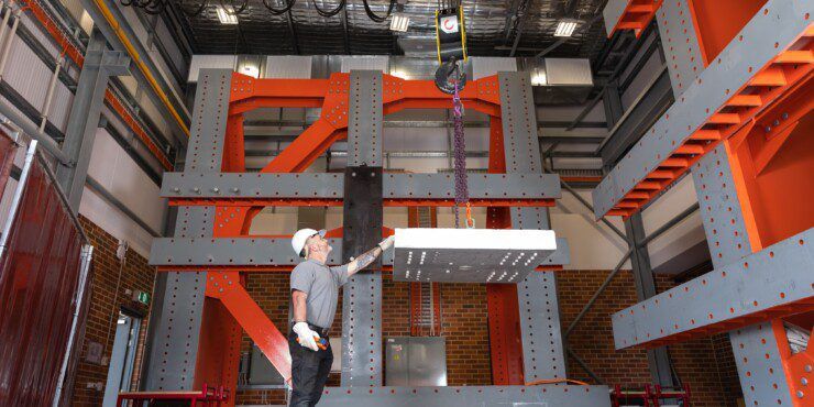 Engineer assessing a structure