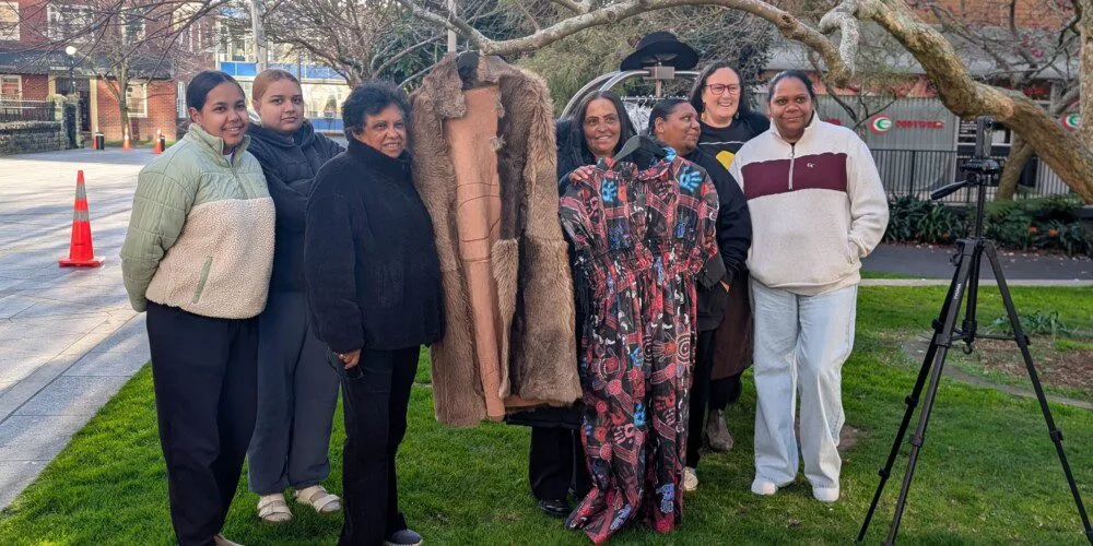 Upcycled designer garments take Nyoongar stories to New Zealand Fashion Week