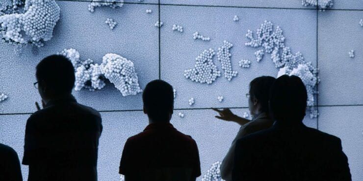 Curtin mechanical students viewing a large screen