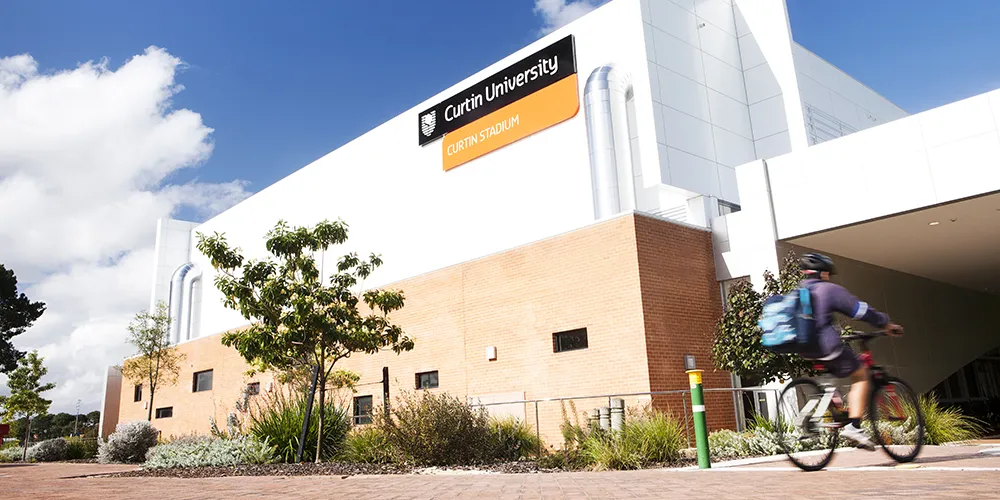 The outside of Curtin Stadium - play video