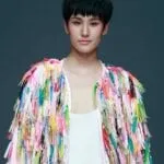 Model wearing a students design