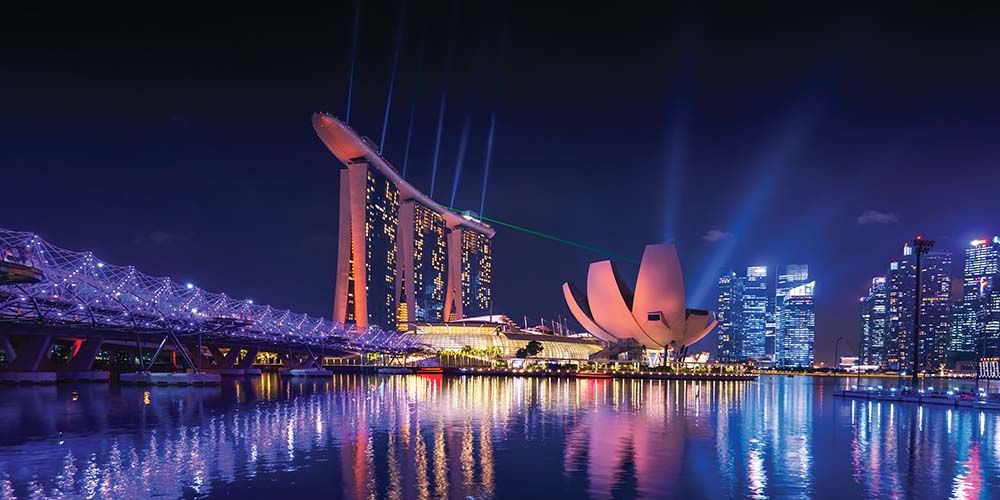 Singapore cityscape at night