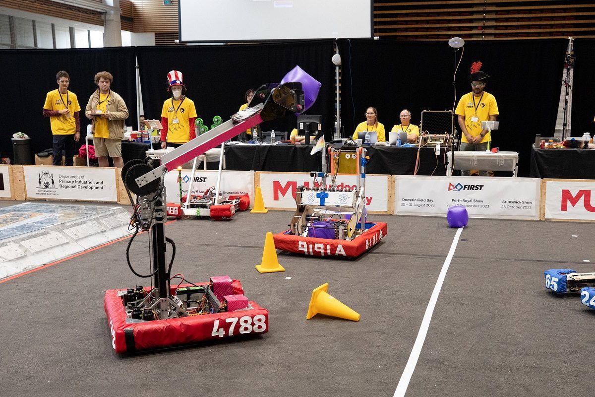 Curtin FRC Team's Robot competes at the West Australian Robotics Playoffs