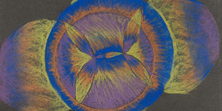 Once known child artist, Untitled c1949, pastel and graphite on paper, 185mm x 242mm. The Herbert Mayer Collection of Carrolup Artwork, Curtin University Art Collection. Gift of Colgate University, USA, 2013. Image reproduced with permission of the Carrolup Elders Reference Group.