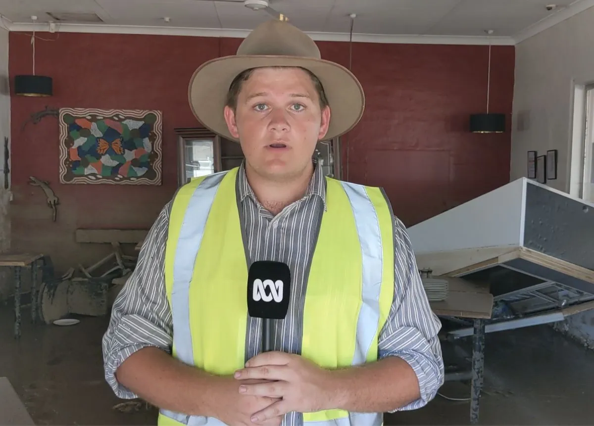 Curtin Journalism student Dylan Storer reporting for the ABC