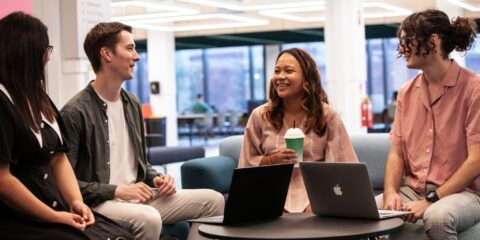Curtin students at library