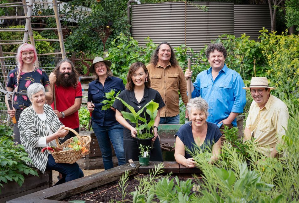 Josh Byrne with Gardening Australia crew