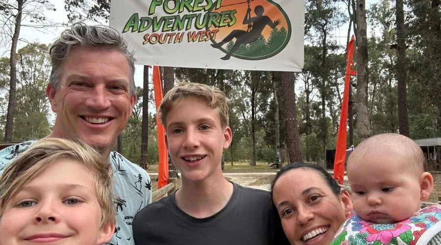 Curtin graduate Brad Hill and family