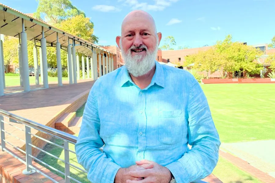 Curtin graduate and motivational public speaker Peter Dhu on campus