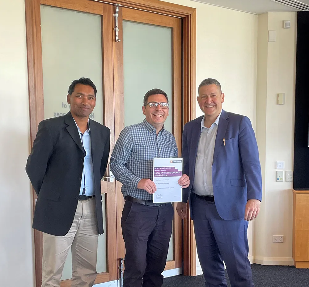 Prof Gavin Pereira, Dr William Gilmore and Prof Carlo Marra