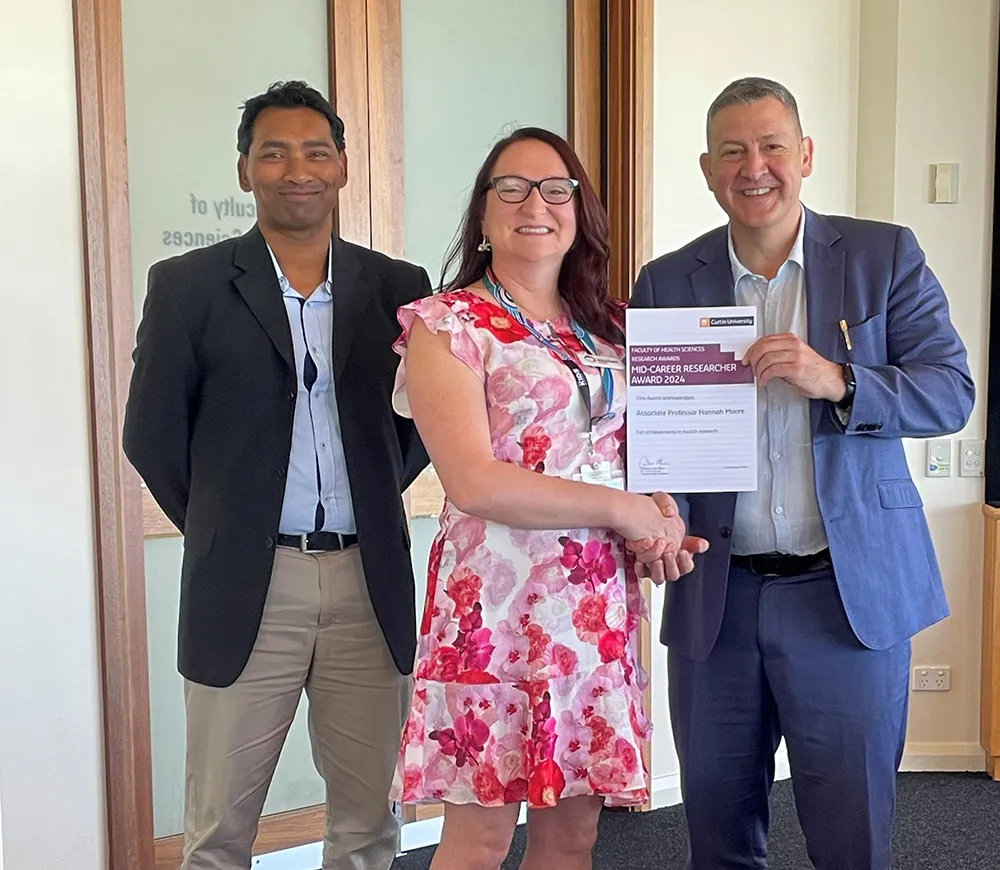 Prof Gavin Pereira, Associate Professor Hannah Moore and Prof Carlo Marra