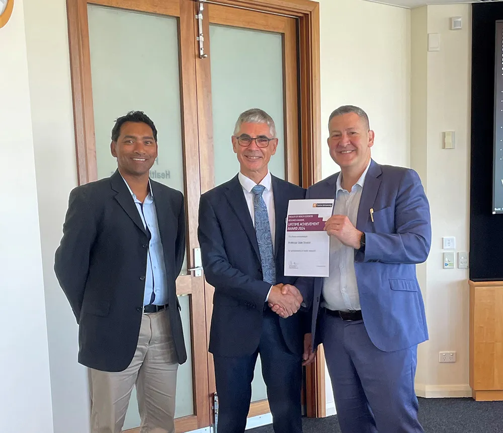 Prof Gavin Pereira, Professor Leon Straker and Prof Carlo Marra