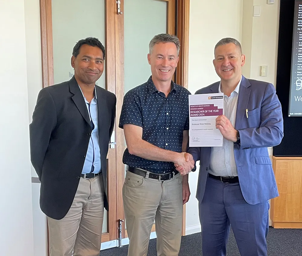 Prof Gavin Pereira, Professor Peter McEvoy and Prof Carlo Marra