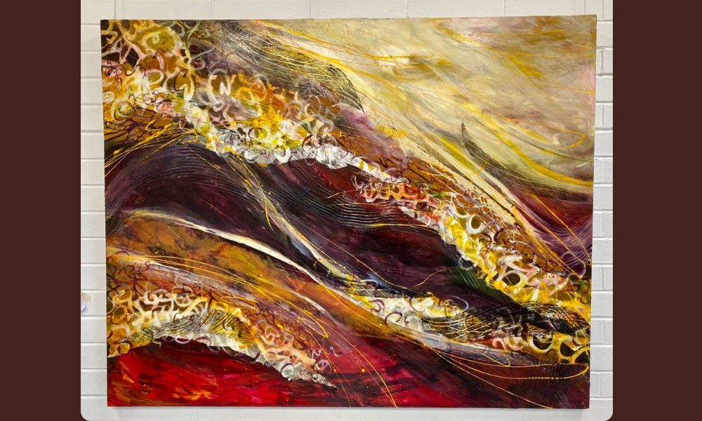 crimson terrain painting