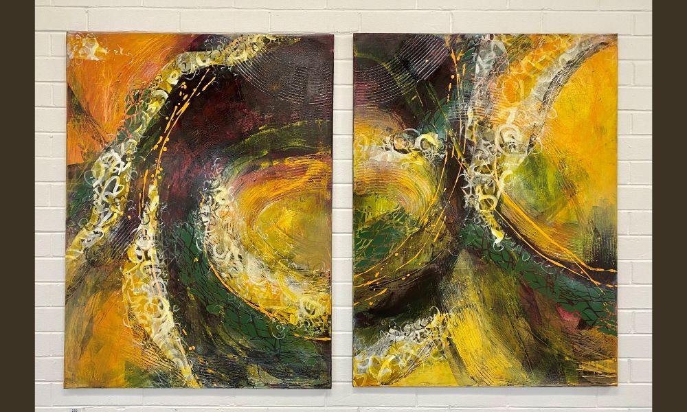 golden lines painting