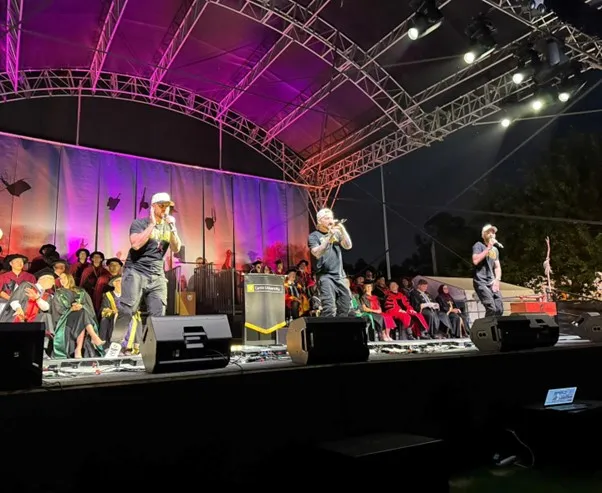dan, nate and matt performing at curtin february graduations