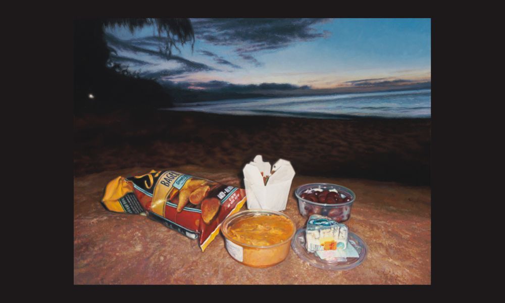 final sunset on the beach artwork