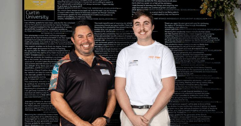 curtin graphic design graduate at the curtin scholarships event