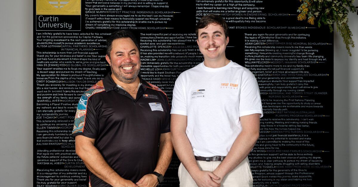 curtin graphic design graduate at the curtin scholarships event