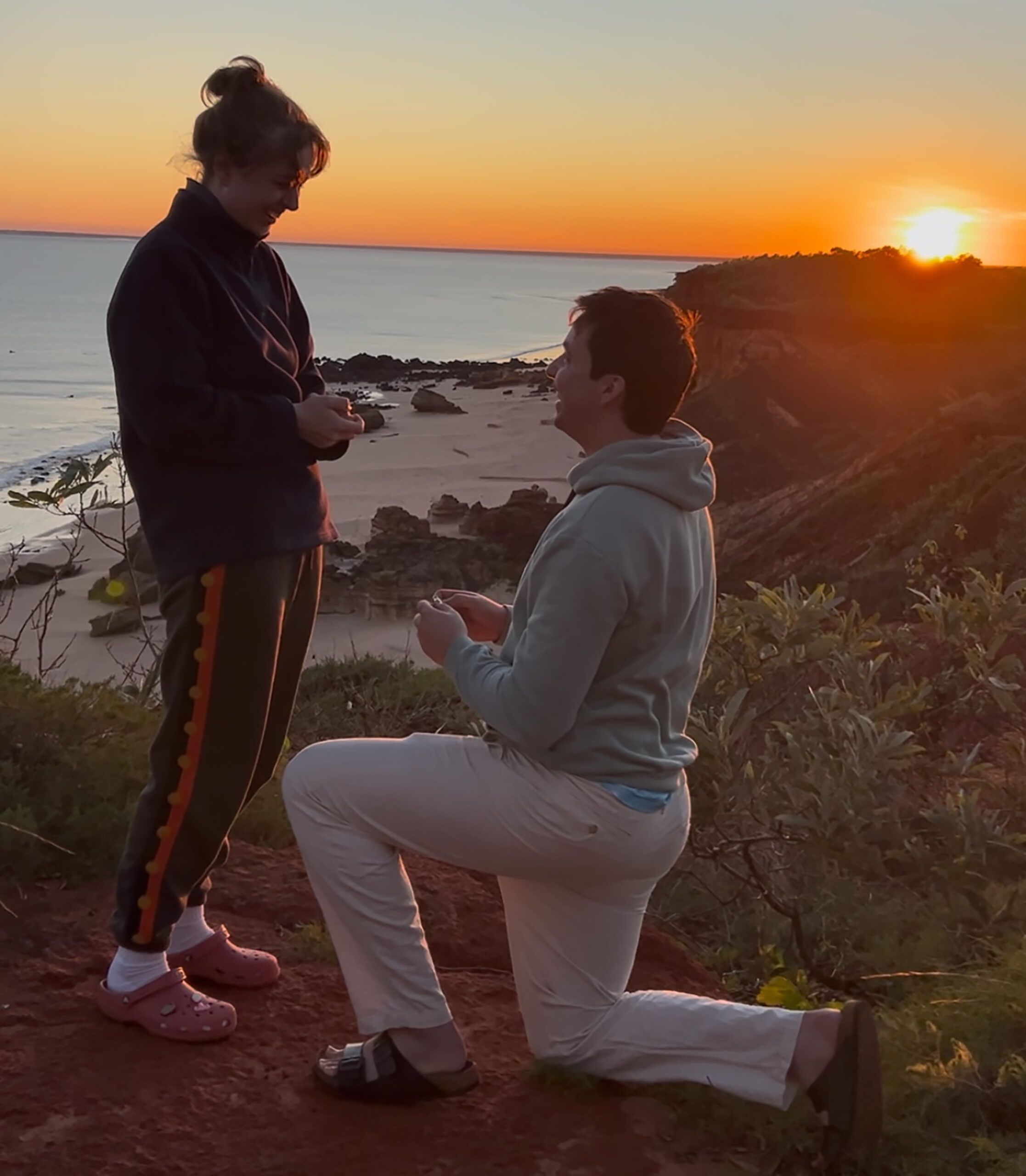 curtin graphic design graduate will peucker proposing to his partner