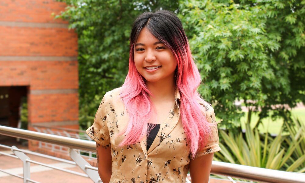 curtin creative arts graduate grace yong on campus