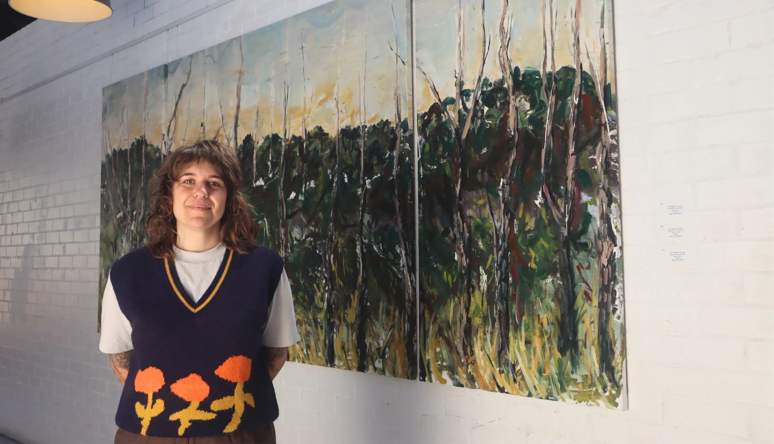 curtin graduate lisa principe with the stages of sunrise triptych