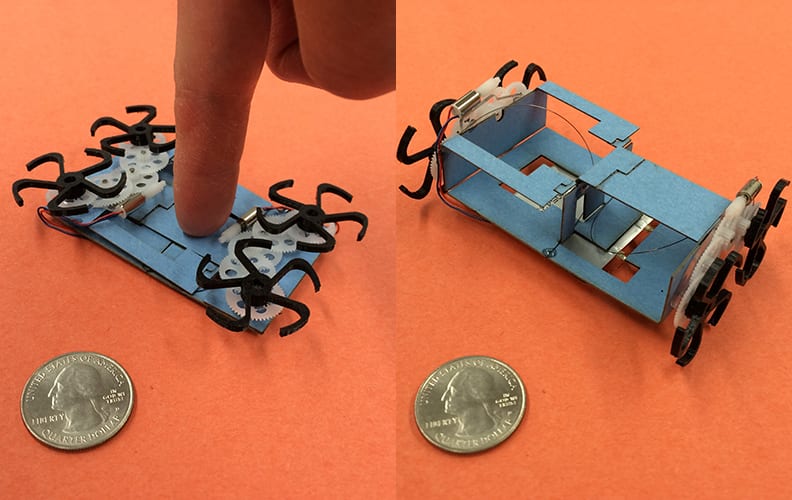 Pictures showing the pop-up functionality of the robot.