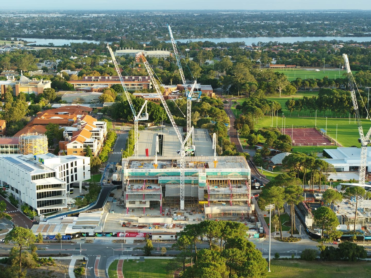 Drone view of DBE construction site