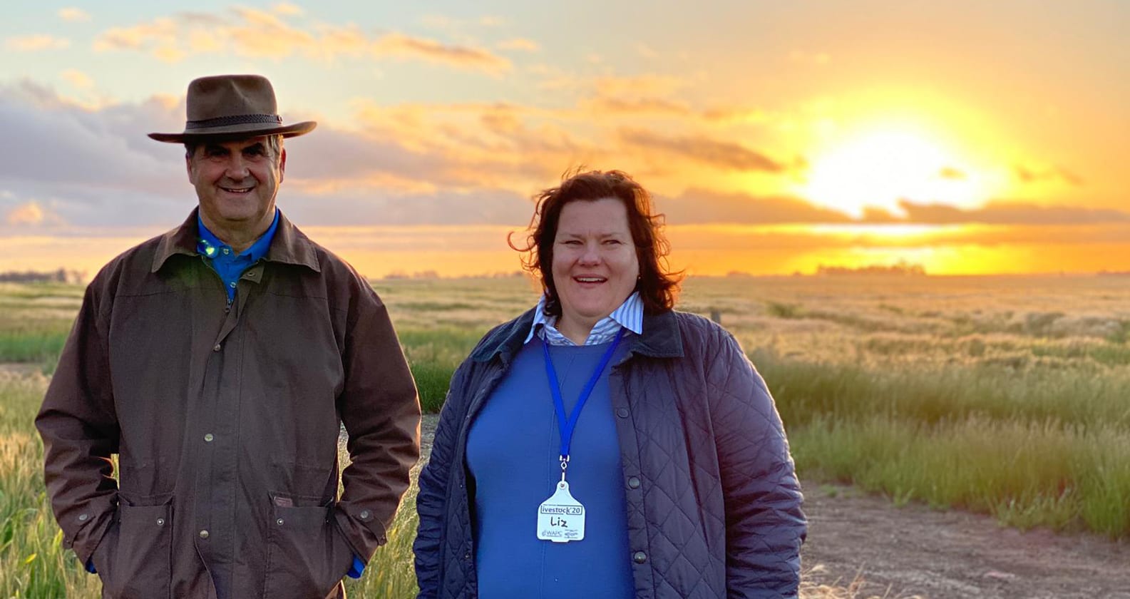 Livestock Council of WA Farmers President David Slade with Dr Elizabeth Jackson. 