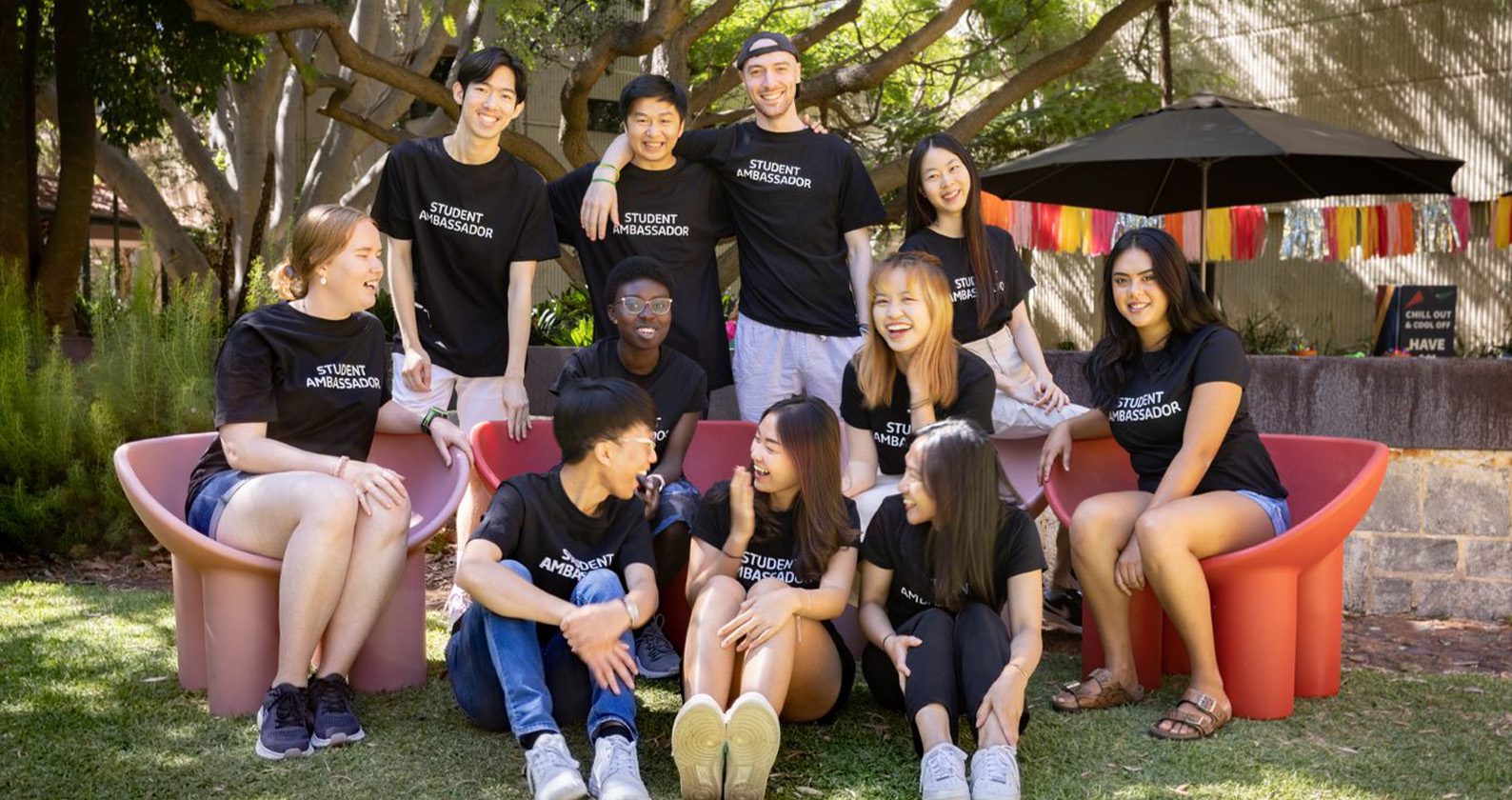 Group of student ambassadors sitting together