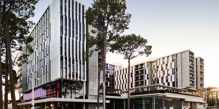 Student accommodation buildings at the Curtin Perth campus