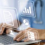 Doctor using computer working in hospital, Doctor using computer checking data patient document, Doctor using computer for health care hospital background