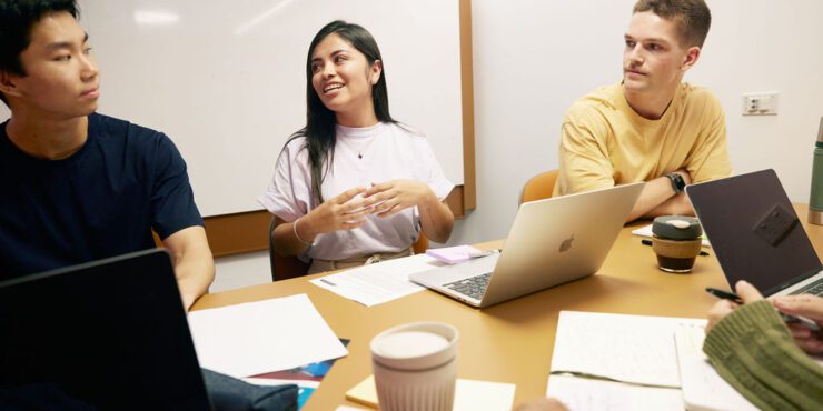 Group of students sitting together