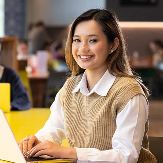 Girl sitting at desk