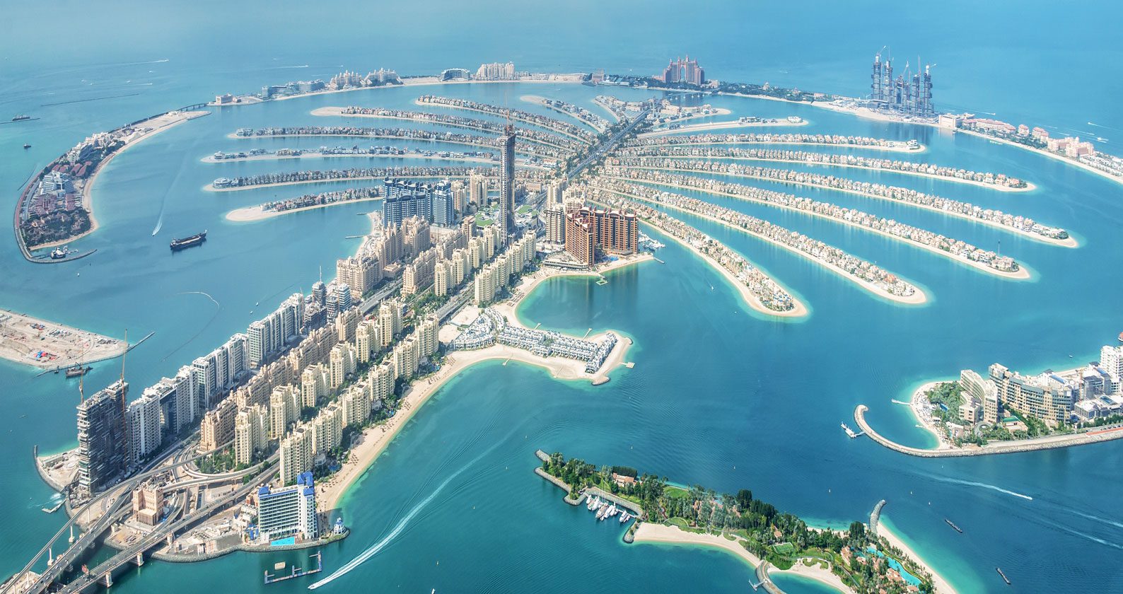 A palm tree island in Dubai,
